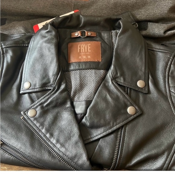 Frye women’s LEATHER  BIKER JACKET - Picture 1 of 10
